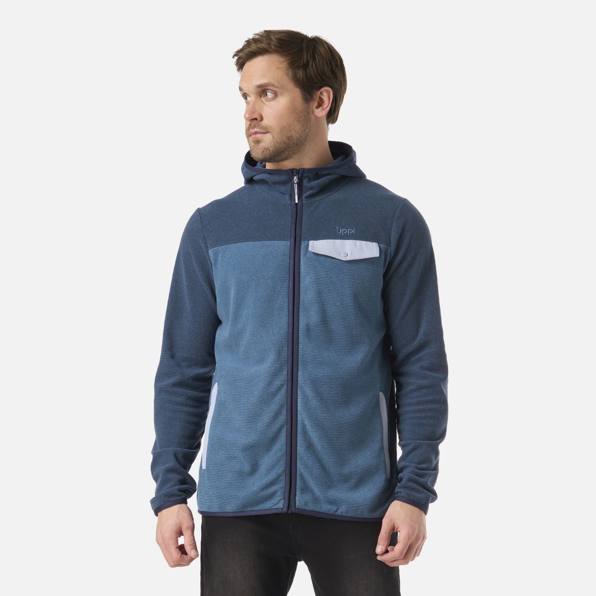 LIPPI - Polar Hombre Fireplace Full Zip Hoody Sweatshirt Azul Oscuro Lippi