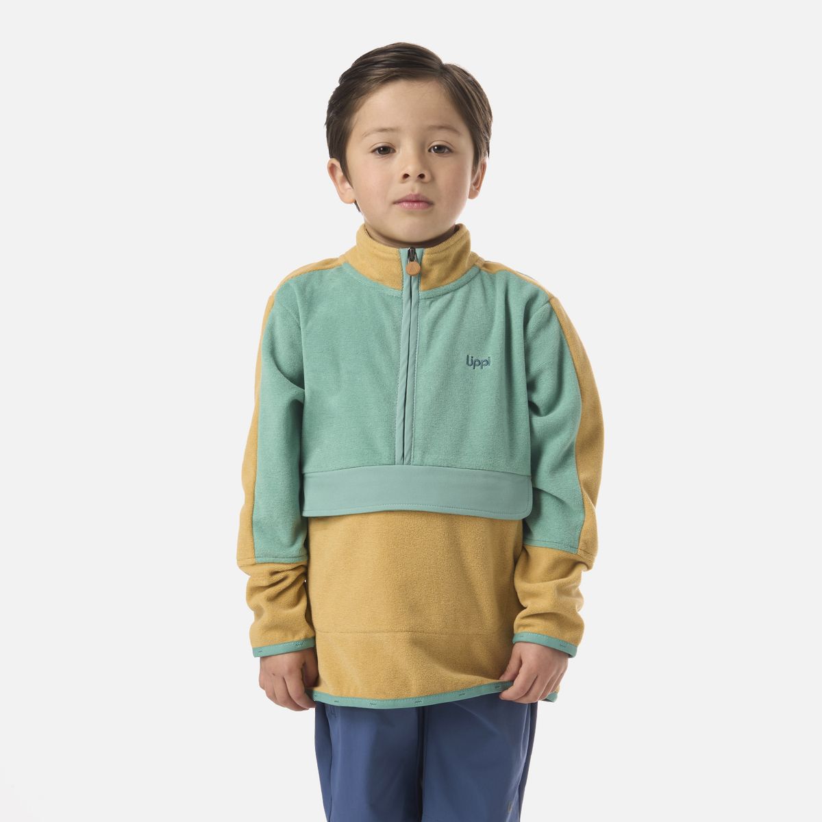 LIPPI - Polar Niño Fireplace 1/4 Zip Sweatshirt Camel Lippi