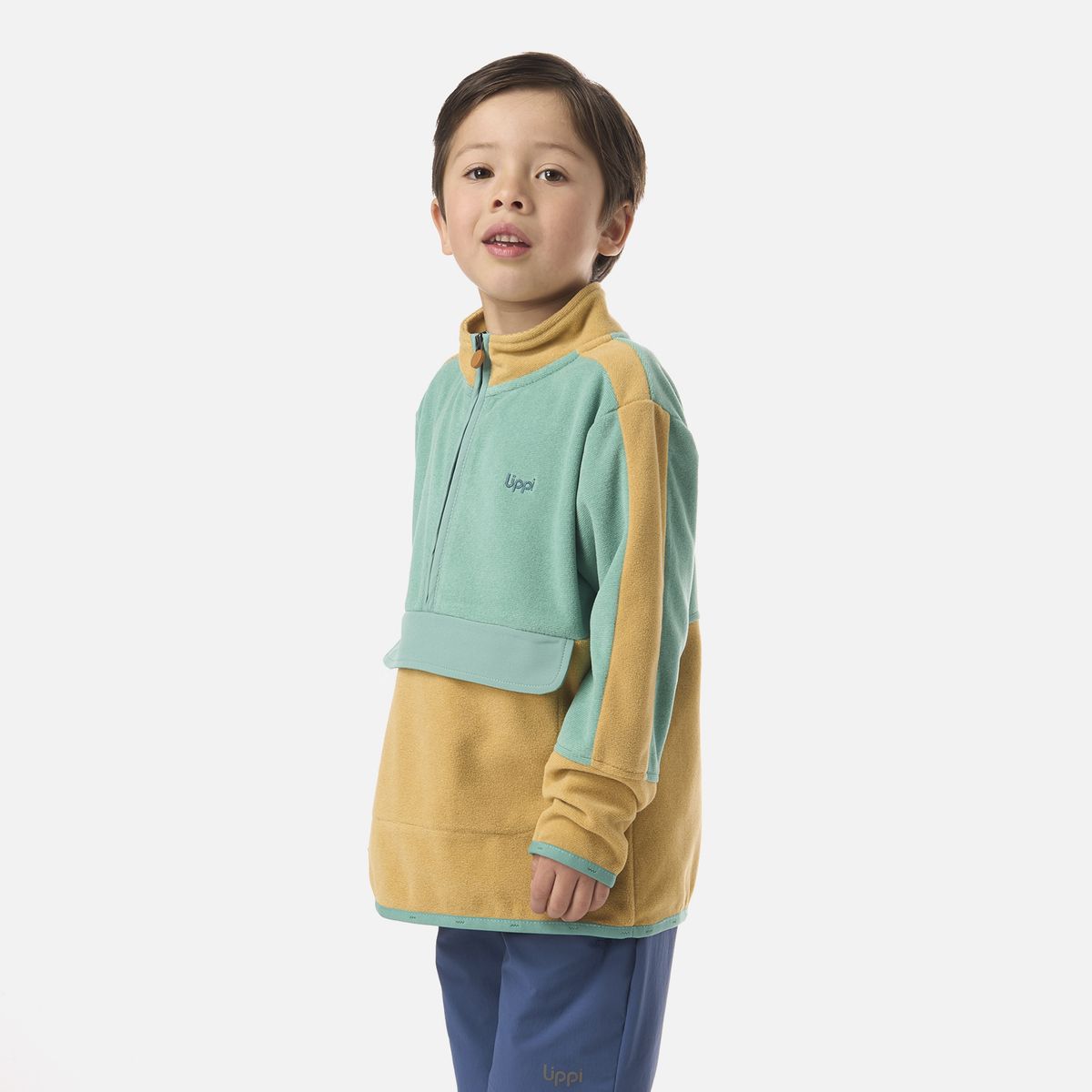LIPPI - Polar Niño Fireplace 1/4 Zip Sweatshirt Camel Lippi