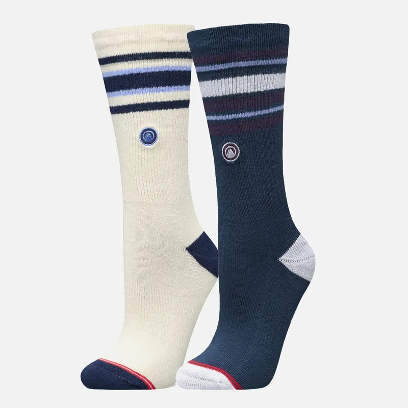 LIPPI - Calcetines Mujer Duo Travel Walk Classic Marfil Azul Marino Lippi