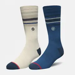 LIPPI - Calcetines Hombre Duo Travel Walk Classic Marfil Azul Piedra