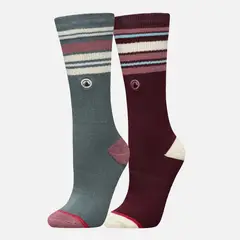 LIPPI - Calcetines Mujer Duo Travel Walk Classic Vino Petroleo Oscuro