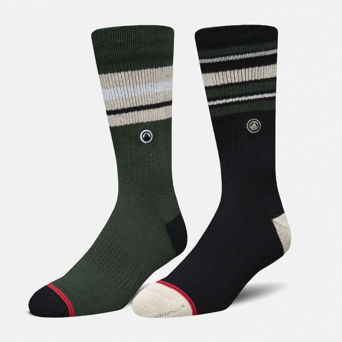 LIPPI - Calcetines Hombre Duo Travel Walk Classic Verde Militar Negro Verde Militar Lippi