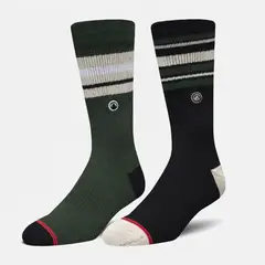LIPPI - Calcetines Hombre Duo Travel Walk Classic Negro/Verde Militar