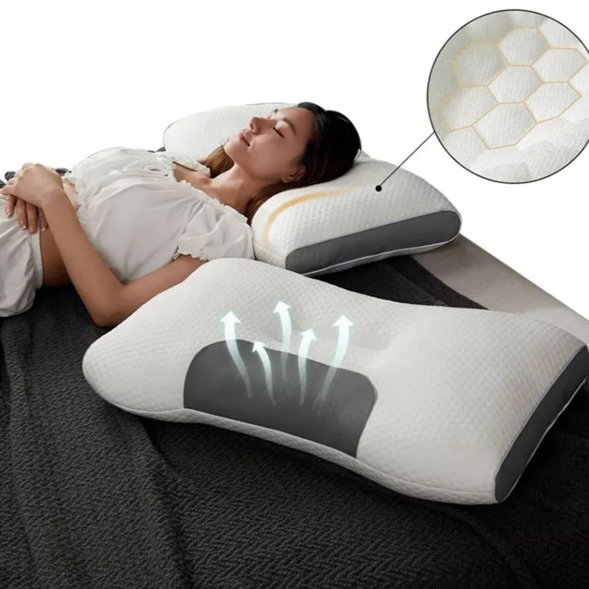 KINDA NICE - Almohada Ergonomica Ortopedica Cojin Para Cuello Cervical