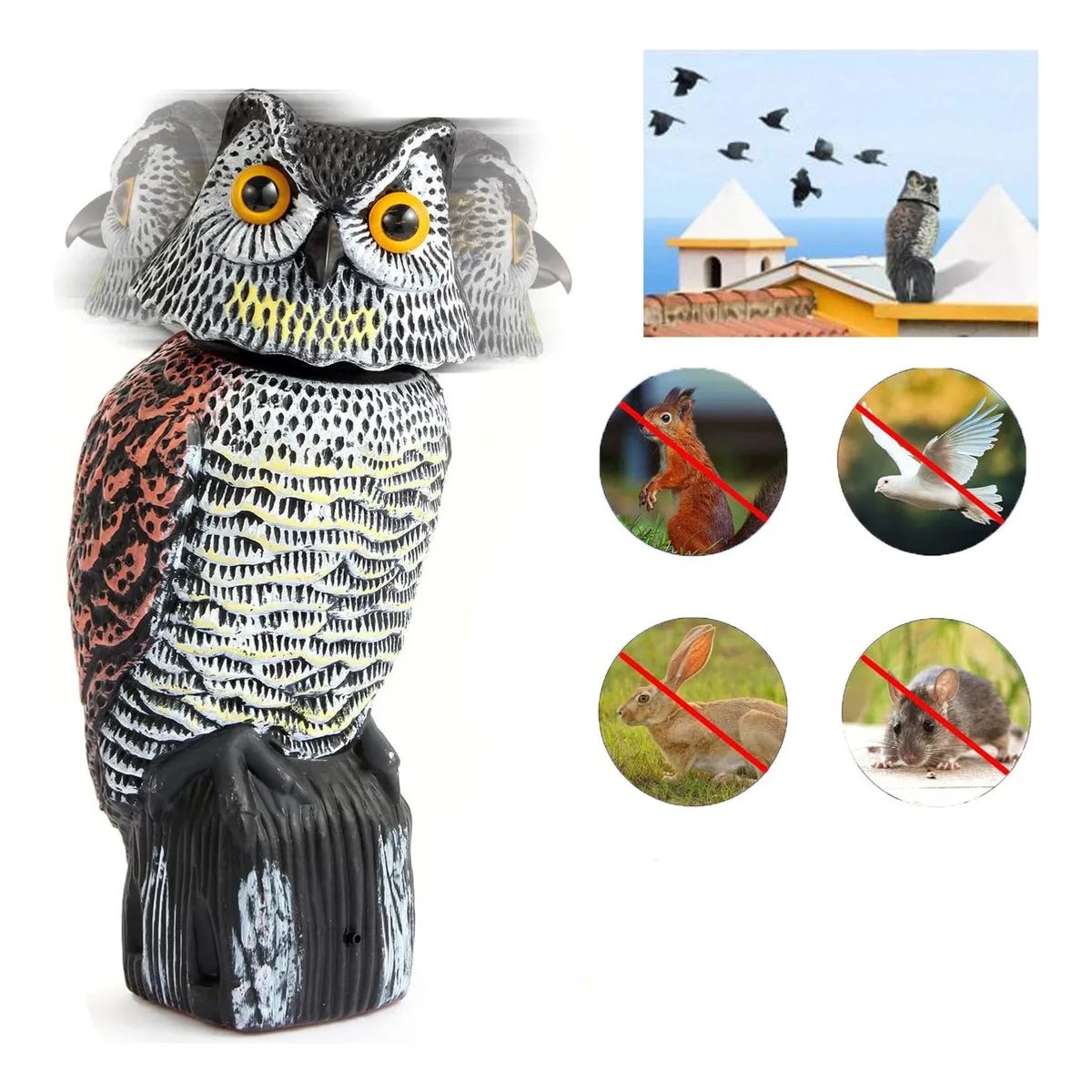 KINDA NICE - Ahuyentador De Pajaros Buho Espanta Palomas