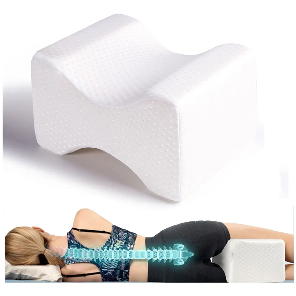 KINDA NICE - Cojin Almohada Ortopédico Cuadrado Para Piernas Memory Foam