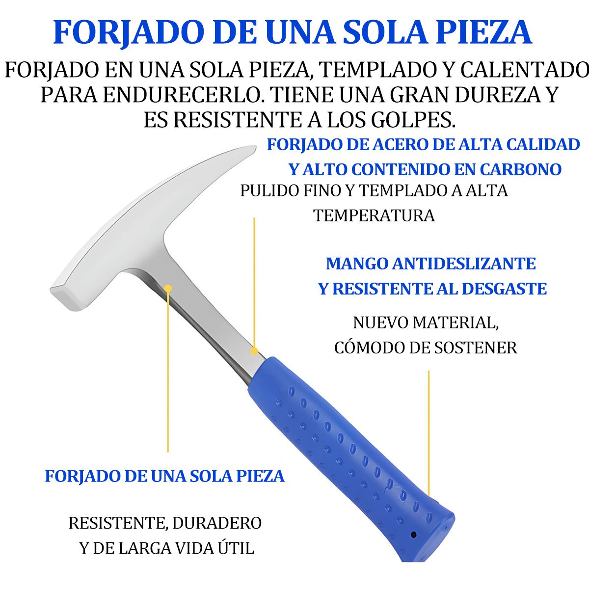 GENERICO - Púa De RocaMartillo De Ladrillo Forjado punta Y Plano