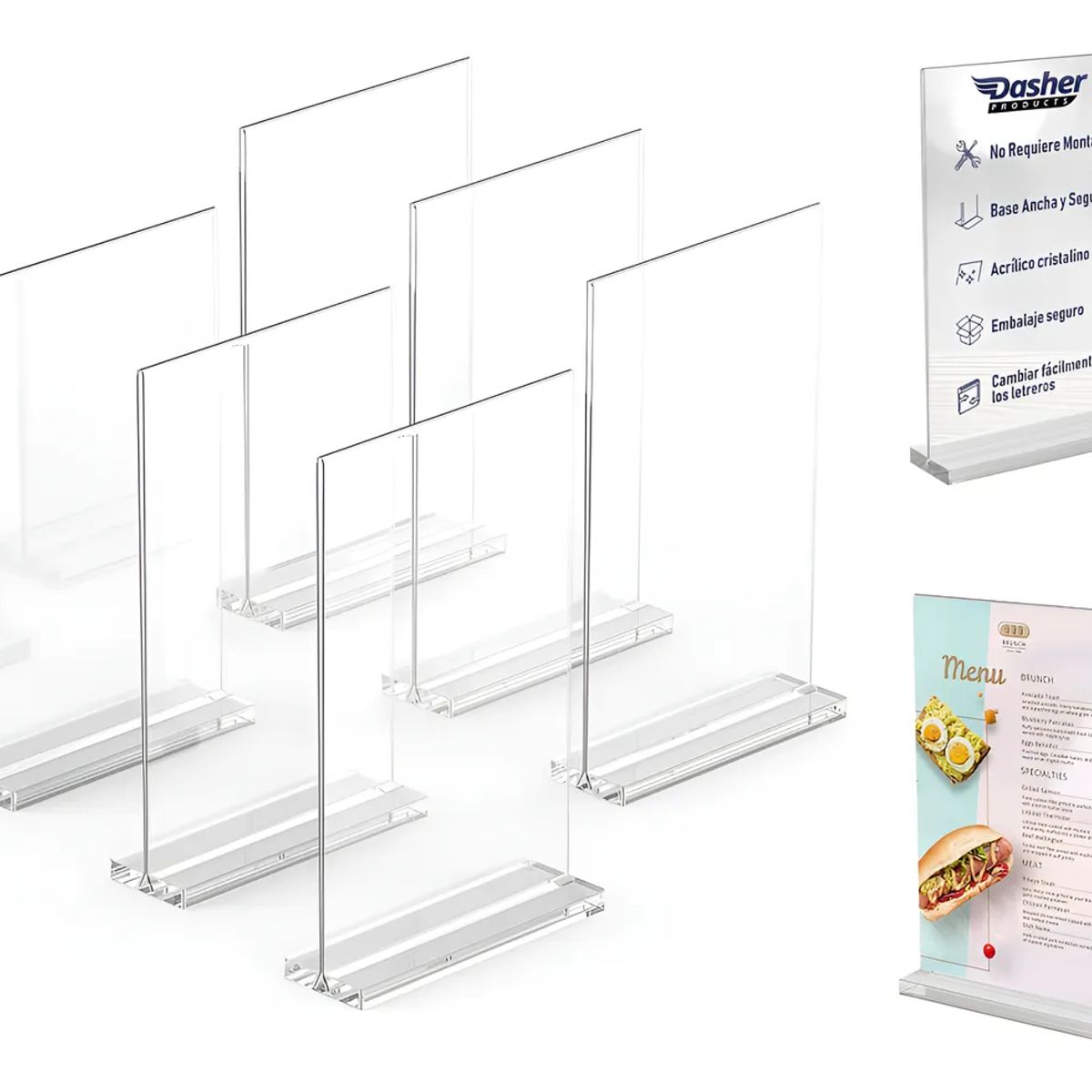 KINDA NICE - 10u Porta Publicitario Menu Folleto De Acrilico 10x15 Cm