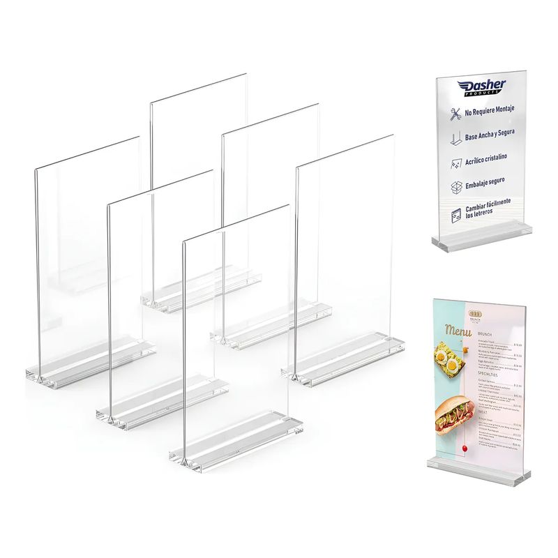 KINDA NICE - 10u Porta Publicitario Menu Folleto De Acrilico 10x15 Cm