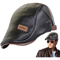 Gorra Boina De Hombre Ajustable De Cuero Pu Alta Calidad