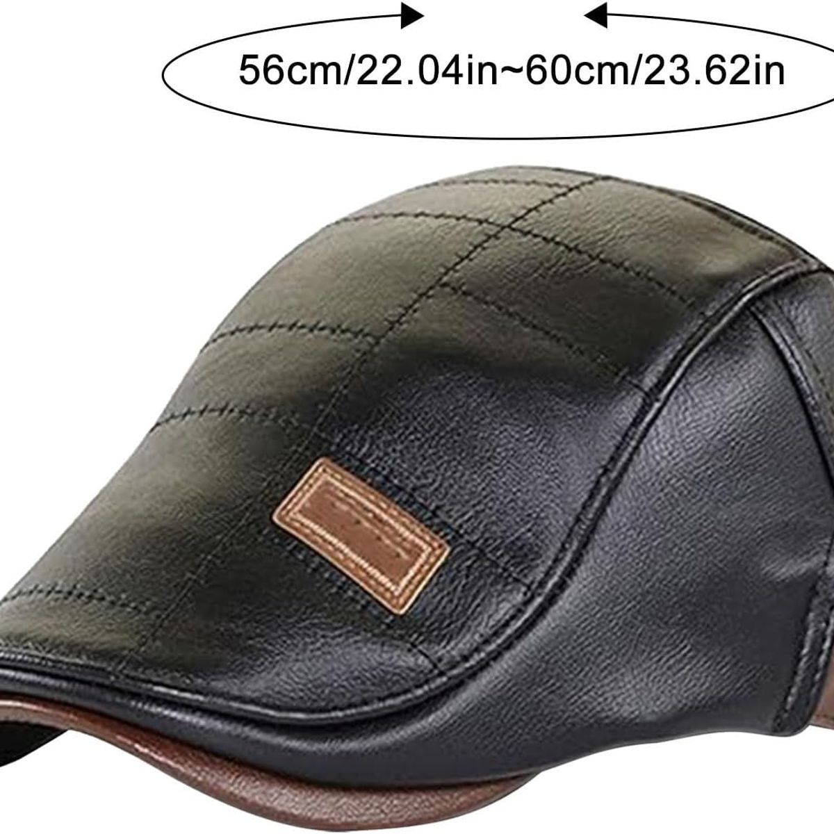 KUANGYE - Gorra Boina De Hombre Ajustable De Cuero Pu Alta Calidad