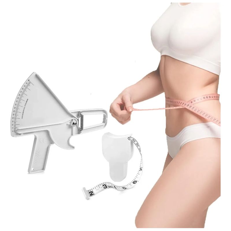 KUANGYE - Caliper Medidor De Grasa Corporaladipometro + Cinta Métrica Blanco