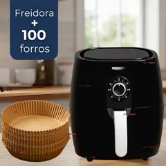 LINE - Freidora De Aire 5 Litros 1350W +Kit De 100 Forros Antiadherentes