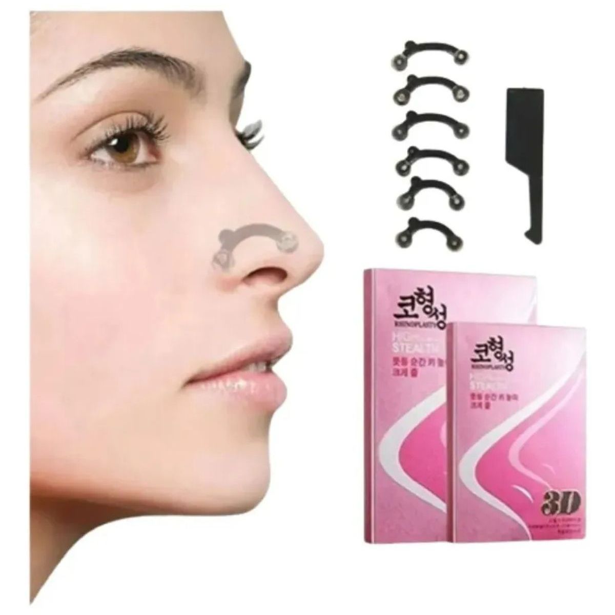 GENERICO - Pack 4 Corrector Nasal Respingador Nariz Instantáneo 3 Medid