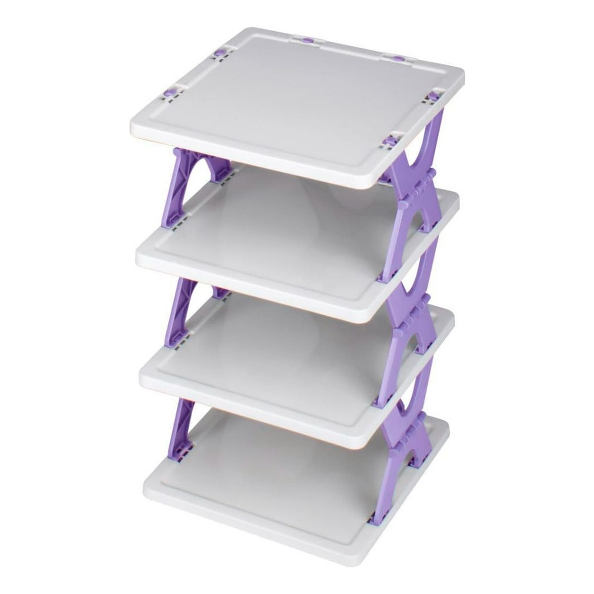 GENERICO - Organizador Zapatero Plegable 4 Niveles Color Lila