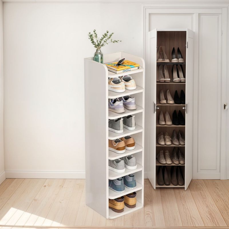 GENERICO - Zapatero Estante Torre 8 Niveles Blanco MDF Duradero