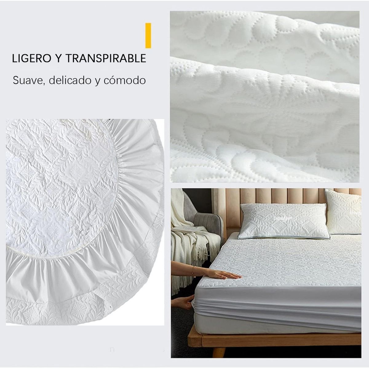 GENERICO - Cubre Colchón Impermeable 2 Plazas Hipoalergénico