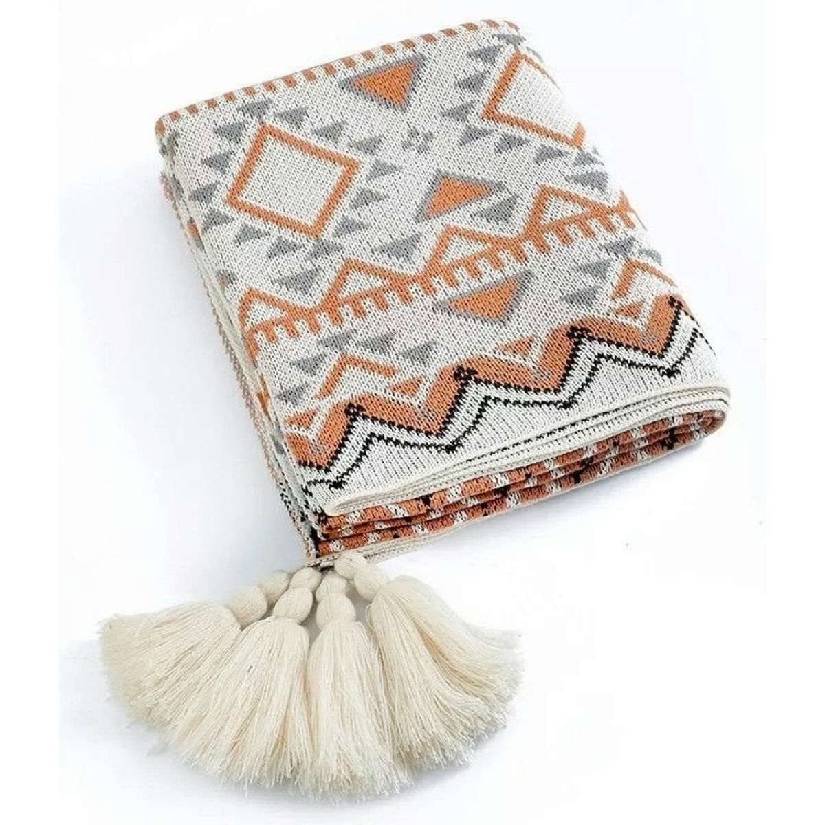 GENERICO - Manta Decorativa Tejida Bohemia para Sillón y Cama
