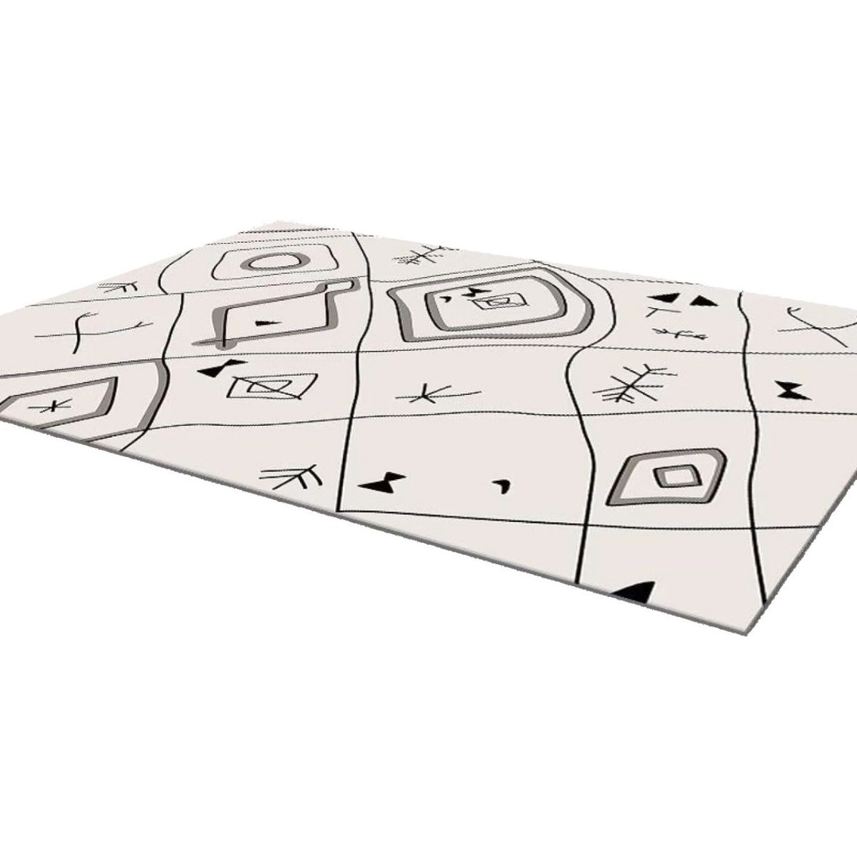 GENERICO - Alfombra Peluda Antideslizante 122x81cm Diseño Moderno