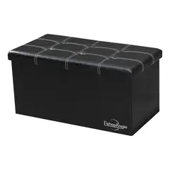 GENERICO - Banqueta Baul Puff Organizador Plegable Negro 76x38cm