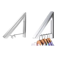 GENERICO - Colgador Ropa Plegable Retráctil Gris Alta Calidad