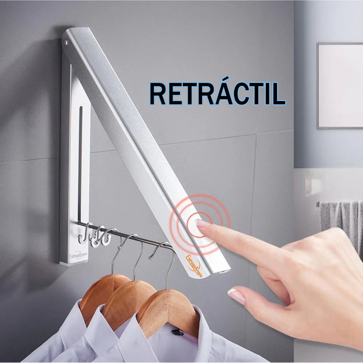 GENERICO - Colgador Ropa Plegable Tendedero Retráctil Montado Aluminio