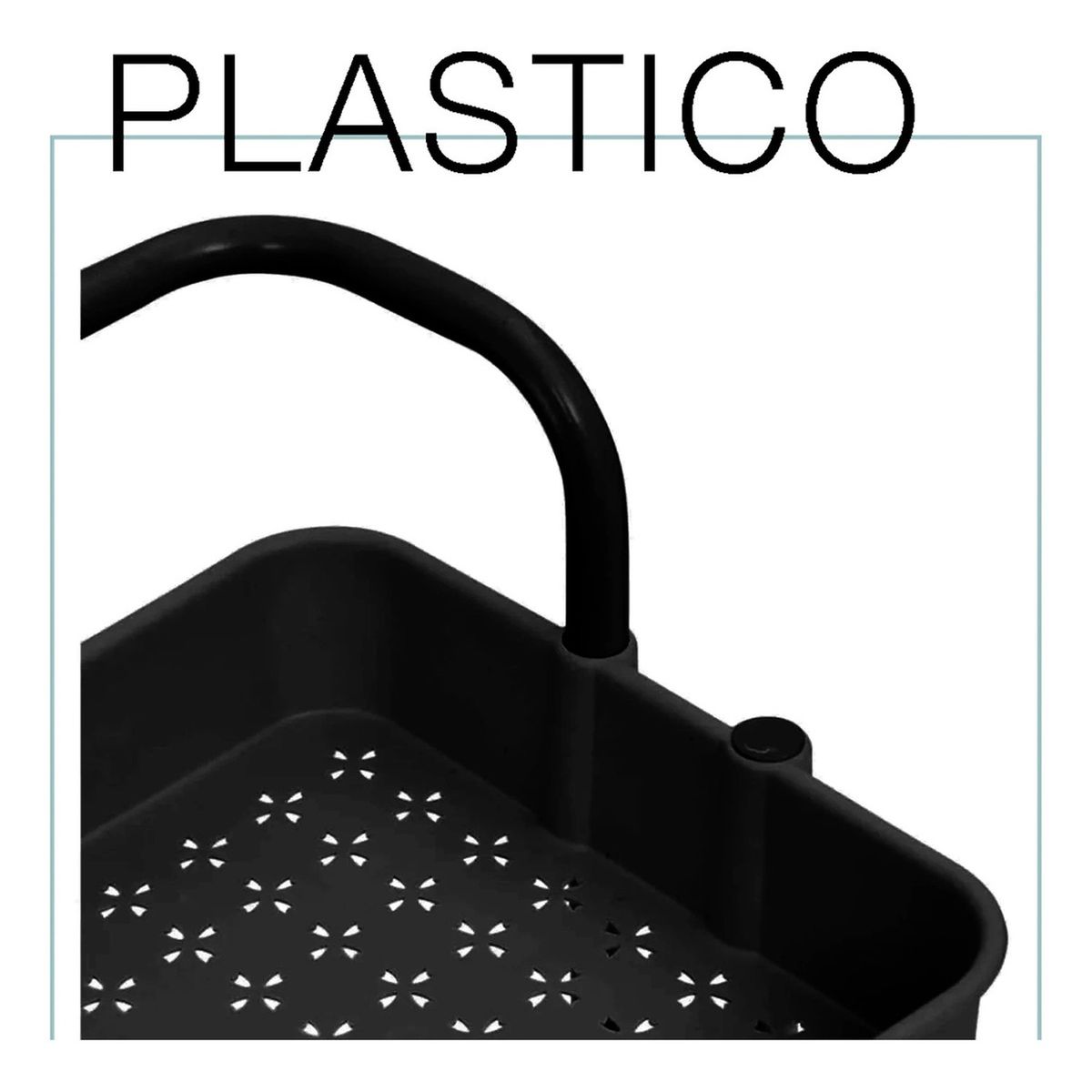 GENERICO - Carrito Organizador 3 Niveles Plástico Metal Negro
