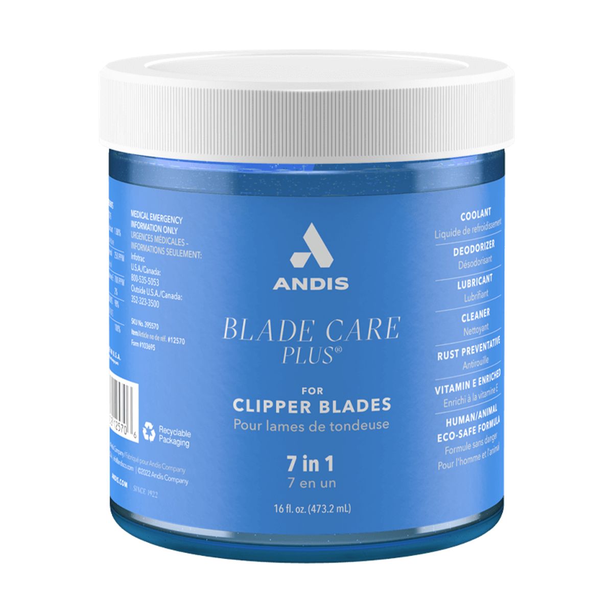 ANDIS - Aceite Lubricante Blade Care Plus 7 en 1 Andis
