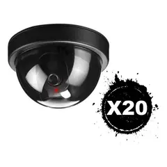 GENERICO - Pack 20 Cámara Falsa Domo Vigilancia Realista Sin Cable AA