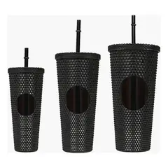GENERICO - Pack 3 Vasos Tumbler Tipo Starbucks Doble Pared Libre BPA