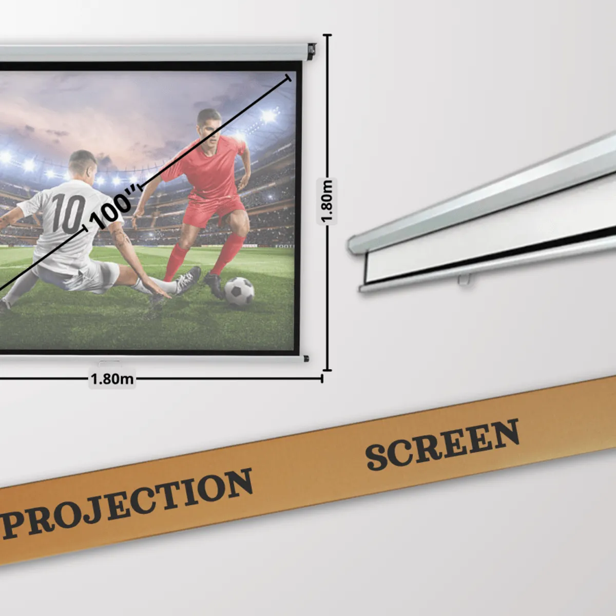 MALIK - Telon Mural 180x180 cm para Proyector Led Benq LW550