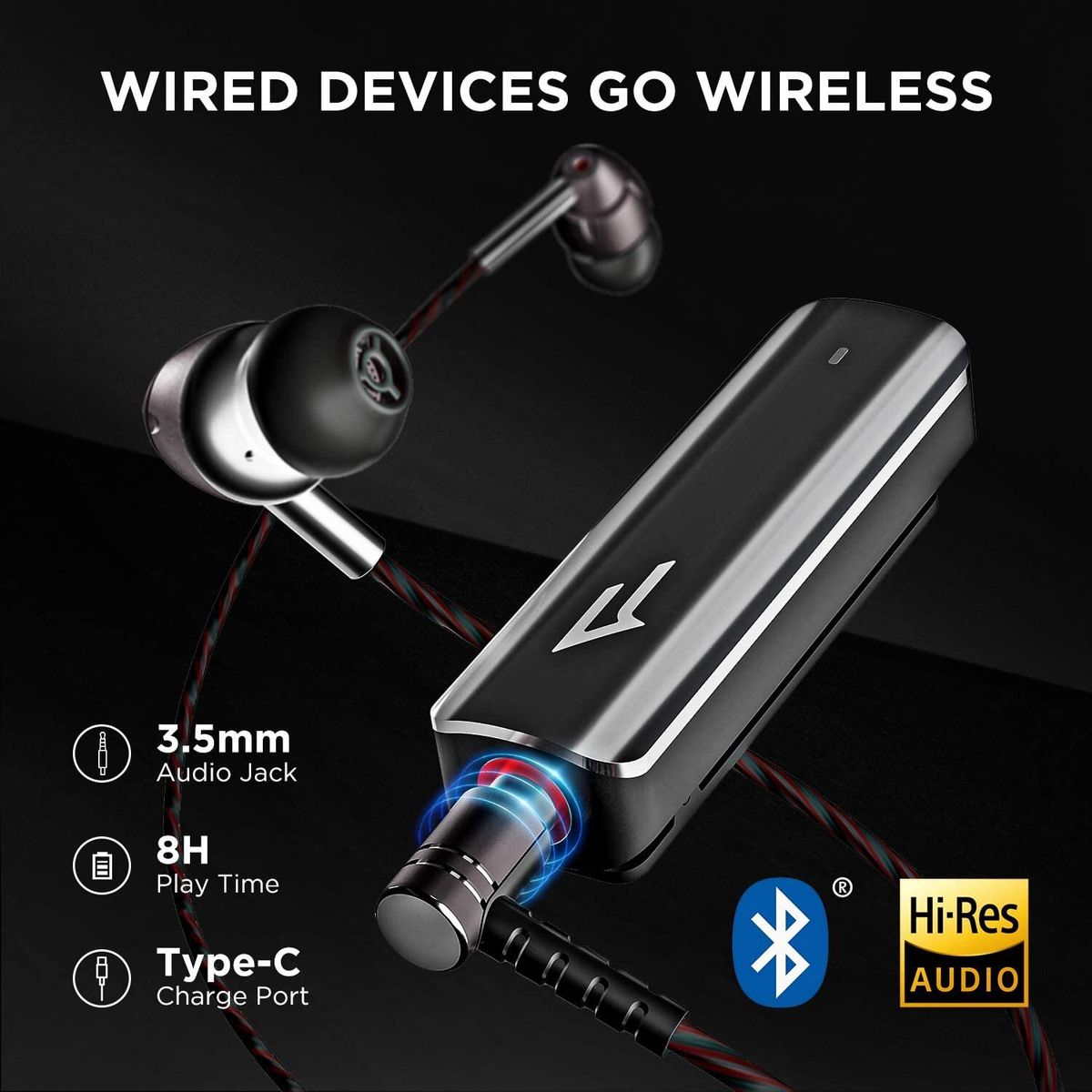 1MORE - Receptor Bluetooth 5.0 Hi-Res 1More Negro