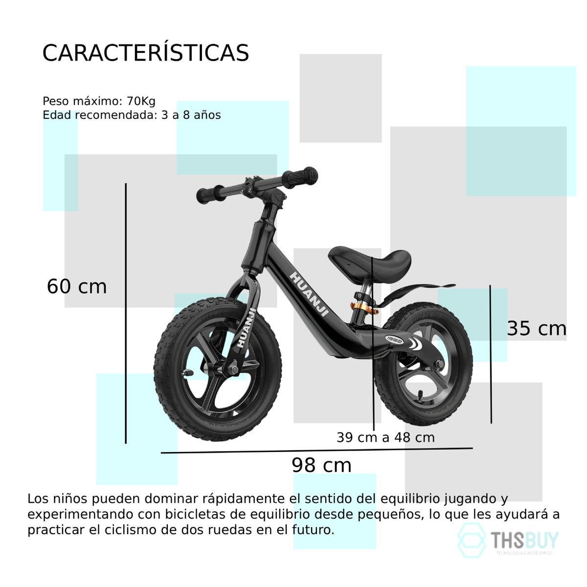 GENERICO - Bicicleta Equilibrio Aprendizaje Para Niños, aro 14