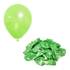 GENERICO - Pack 24 Globos Verde Manzana Decorativos Látex Metálicos
