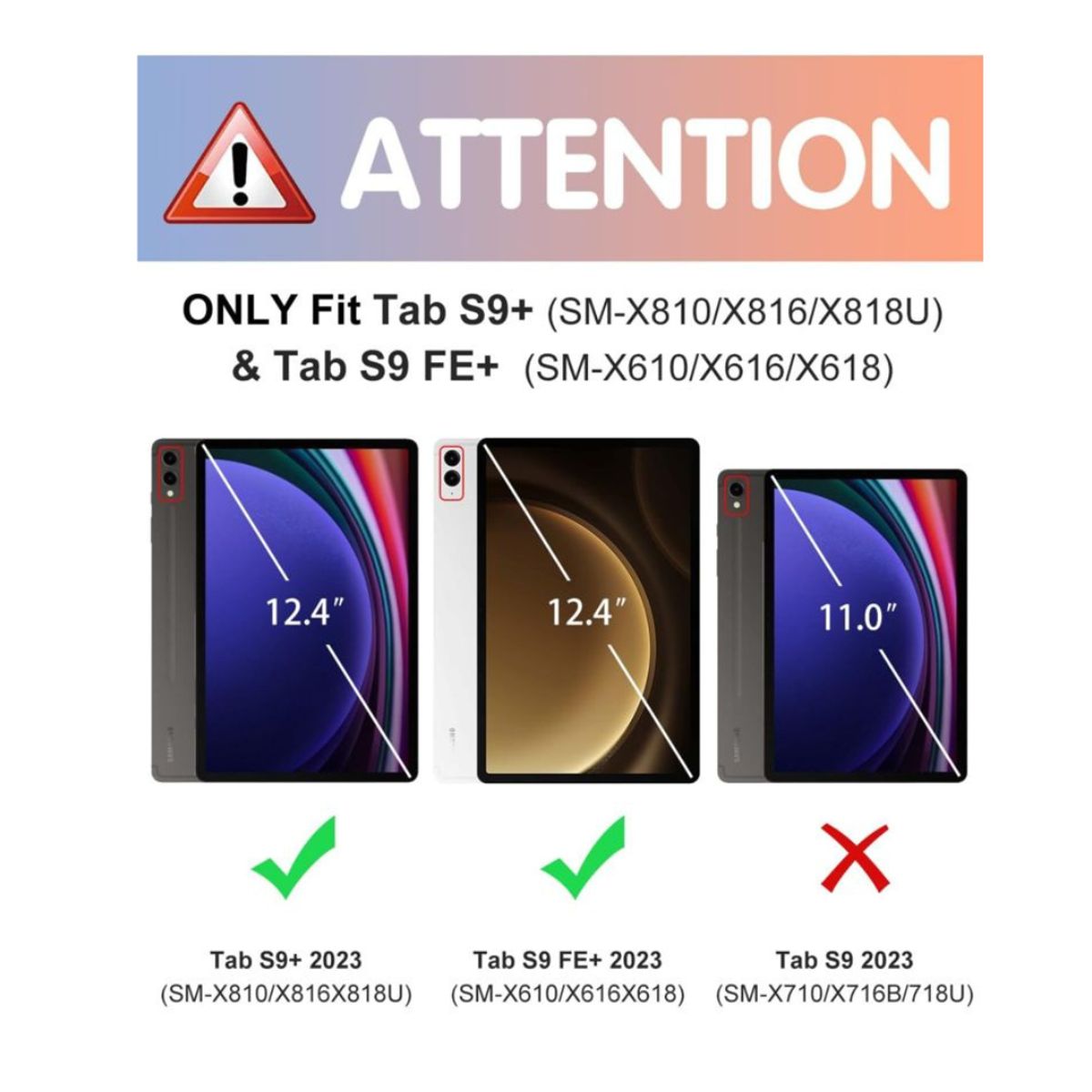 GENERICO - Funda Smart Cover Para Tablet Samsung Tab S9+ Plus  S9 Fe 12.4