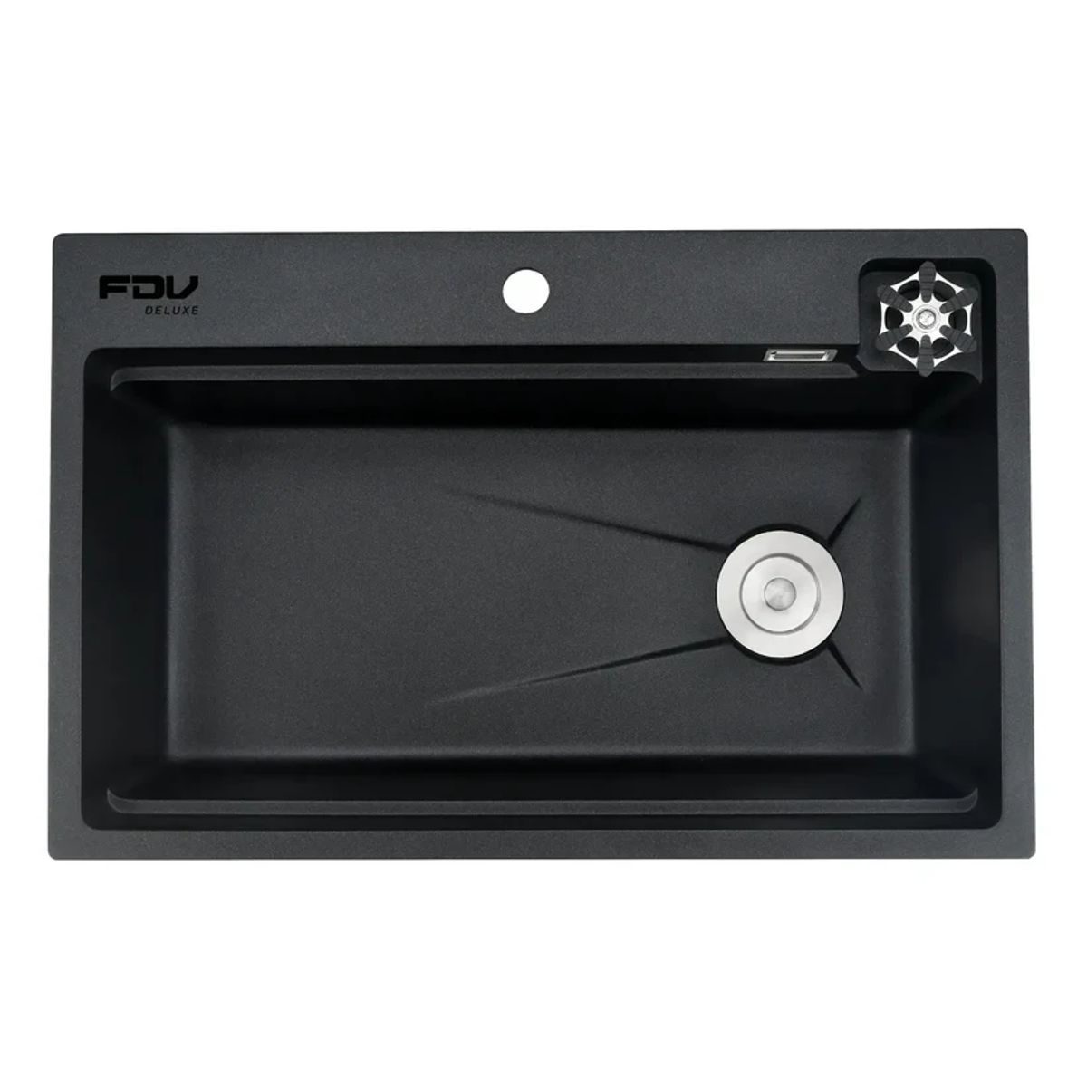 FDV - Lavaplatos Smart Wash Granito Negro + Grifería FDV Deluxe