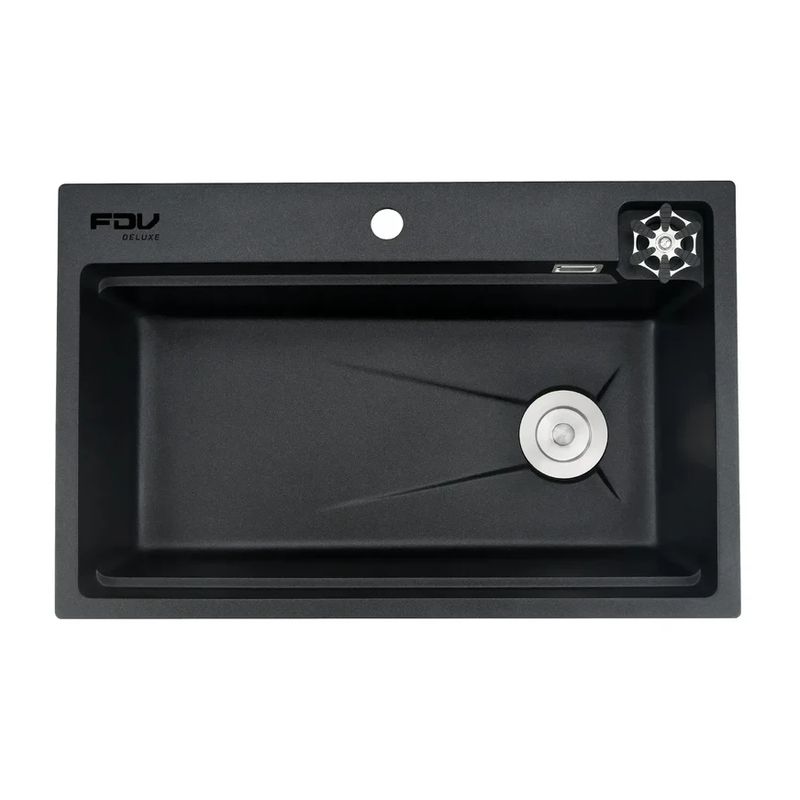 FDV - Lavaplatos Smart Wash Granito Negro + Grifería FDV Deluxe