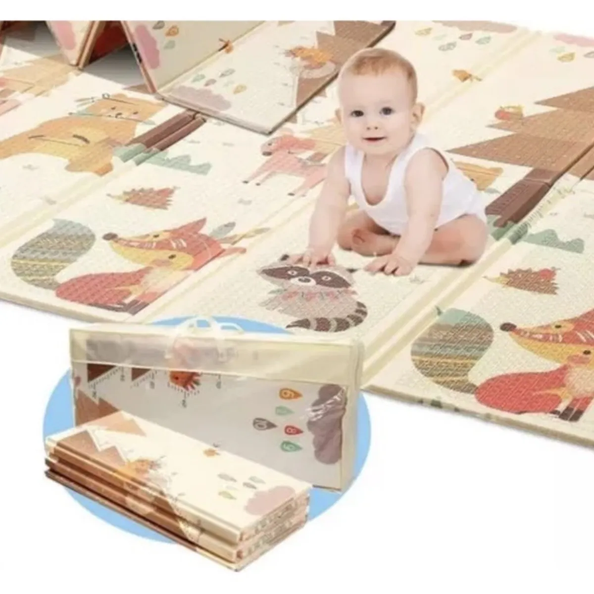 GENERICO - Alfombra Goma Eva Plegable Para Bebé / Con Bolso 180x200  Niño