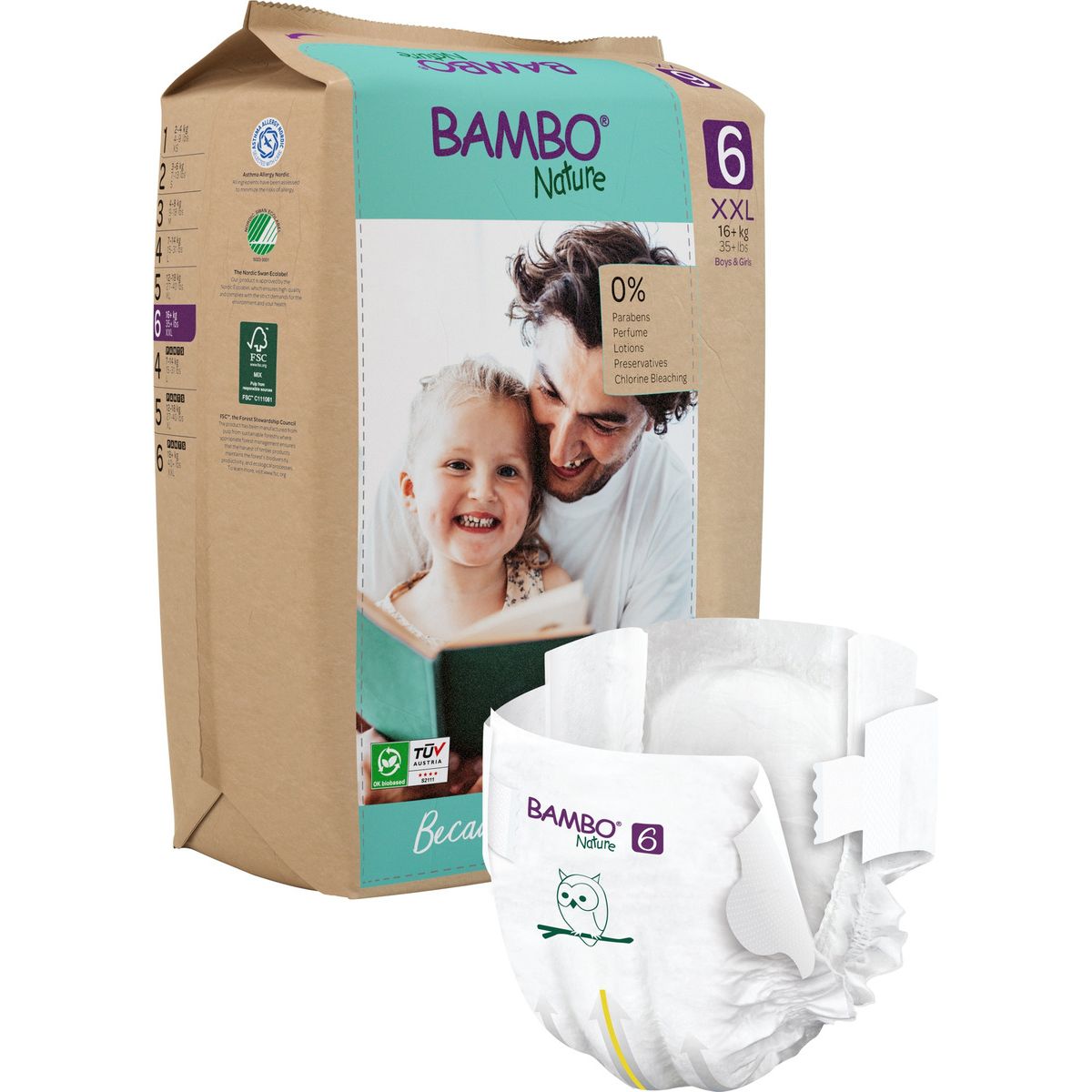 BAMBO NATURE - Pañal Bambo Nature 6 Ecologico X (100 Unidades) T Xxl 16+kg