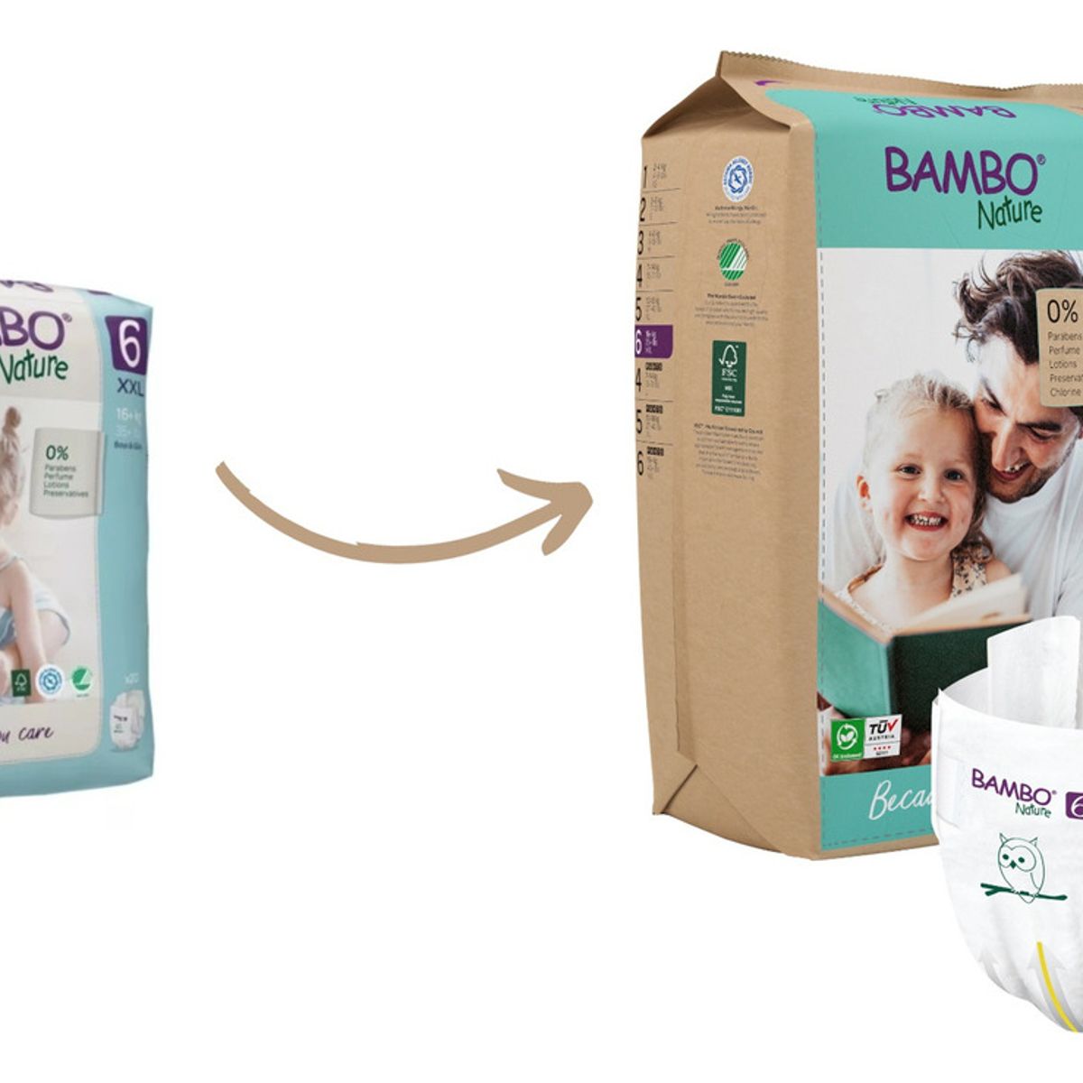 BAMBO NATURE - Pañal Bambo Nature 6 Ecologico X (100 Unidades) T Xxl 16+kg
