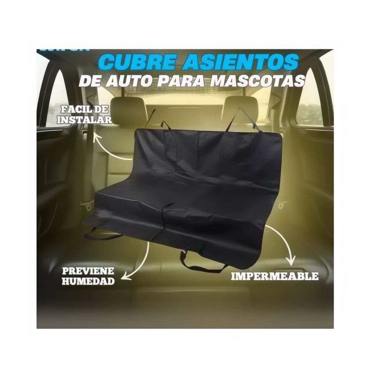 MOVI - Funda Cubre Asiento para Mascotas 2 Plazas Impermeable