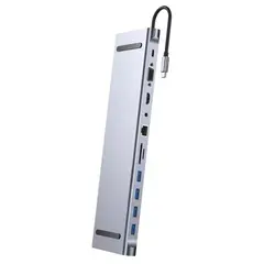 TECNOLAB - Hub Tipo-C 11 en 1 HDMI VGA USB RJ45 PD SD TF Audio - PS