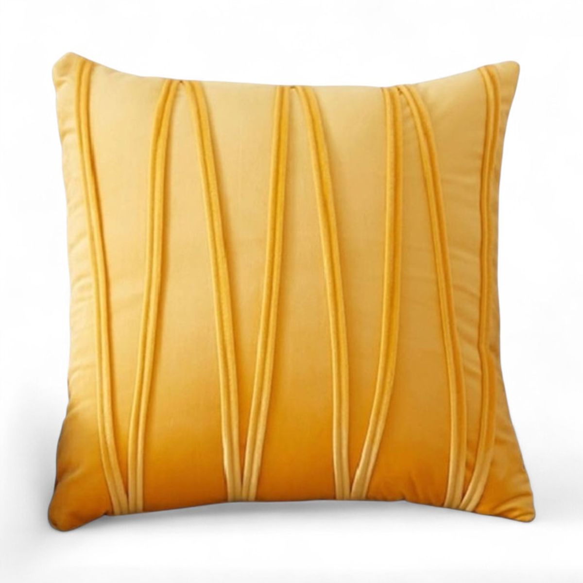 GENERICO - Cojin + Funda De Terciopelo ZigZag Medida 45x45cm Amarillo
