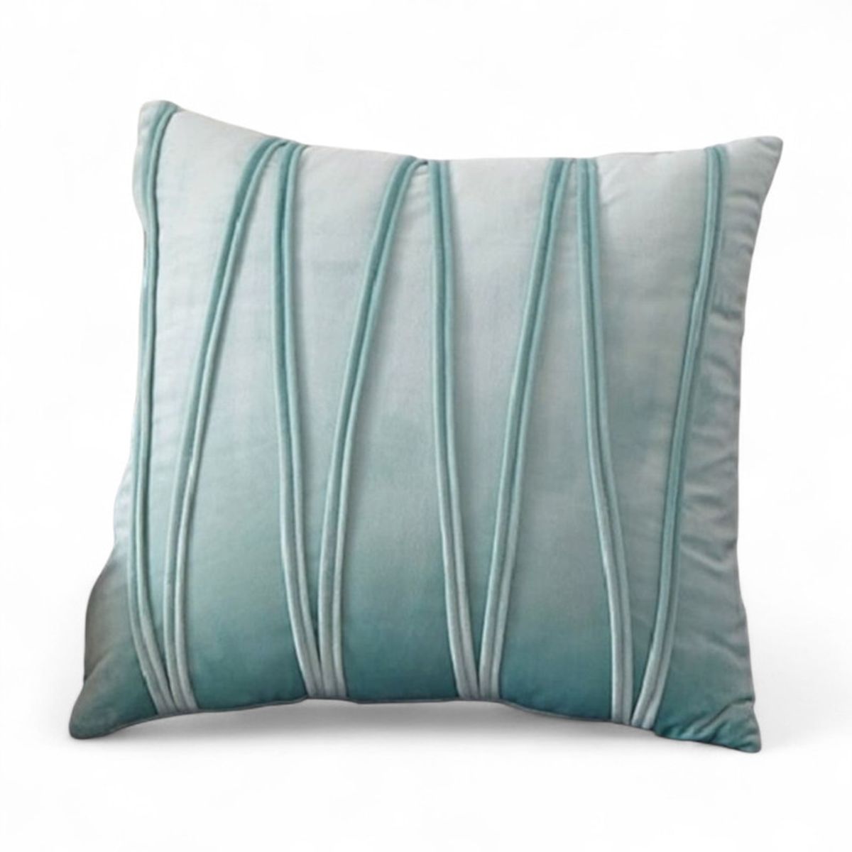 GENERICO - Cojin + Funda De Terciopelo ZigZag Medida 45x45cm Menta