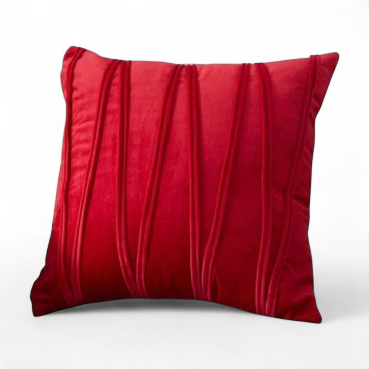 GENERICO - Cojin + Funda De Terciopelo ZigZag Medida 45x45cm Rojo