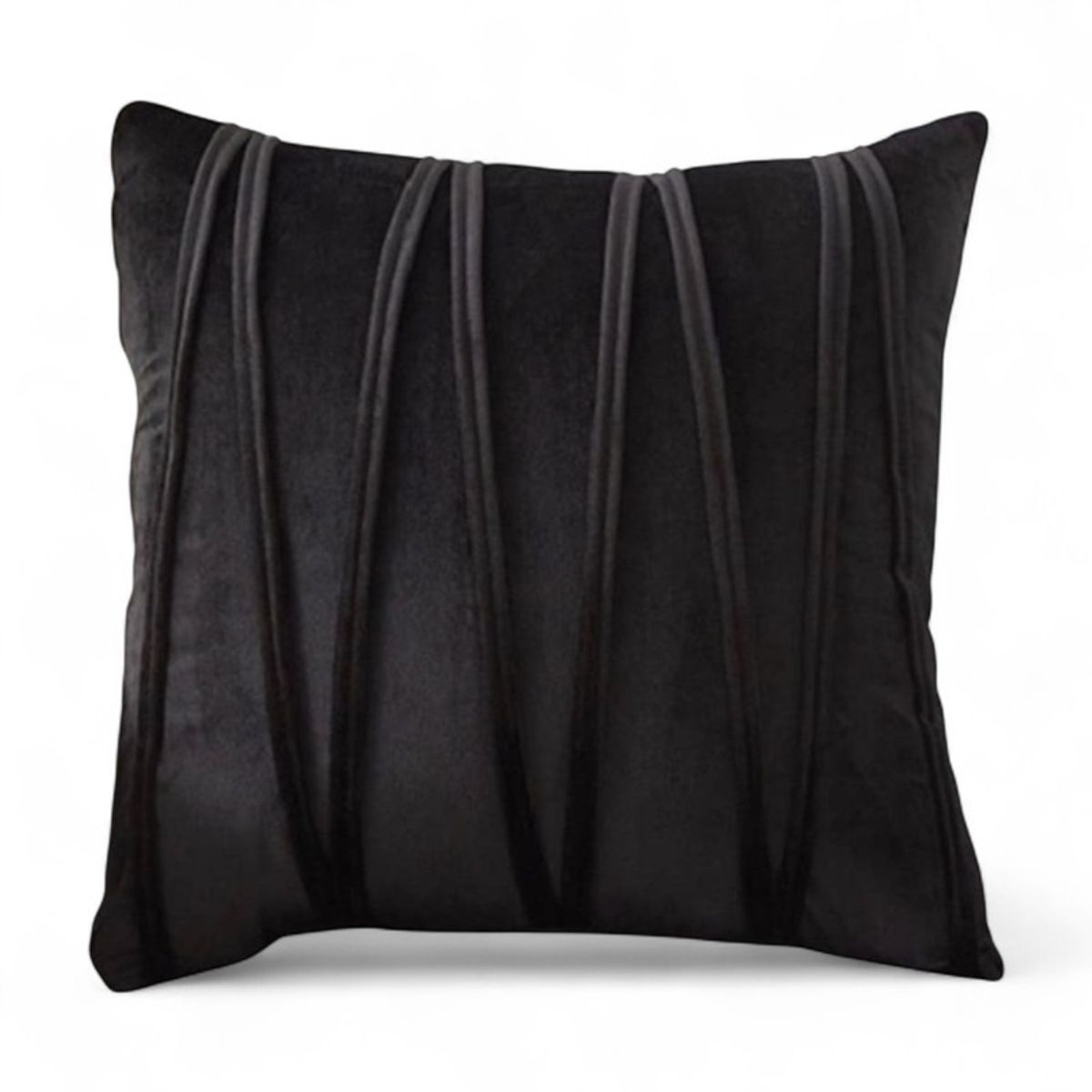 GENERICO - Cojin + Funda De Terciopelo ZigZag Medida 45x45cm Negro