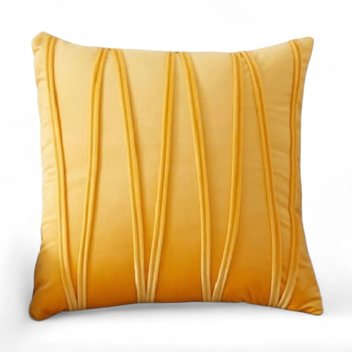 GENERICO - Set 2 Cojines + Fundas De Terciopelo ZigZag Medida 45x45cm Amarillo