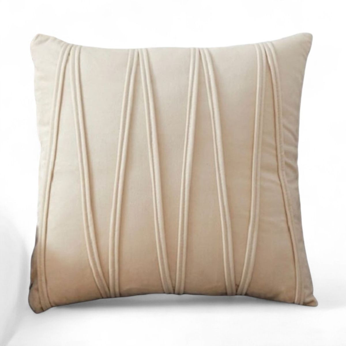 GENERICO - Set 2 Cojines + Fundas De Terciopelo ZigZag Medida 45x45cm Blanco