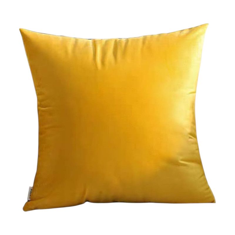 GENERICO - Pack 2 Cojines De Terciopelo Liso Medida 45x45cm Color Amarillo